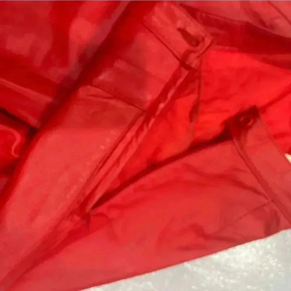 [L/XL]Vintage The Leather of Boutique Red  Lamb Leather Pants- NWOT - Picture 3 of 10